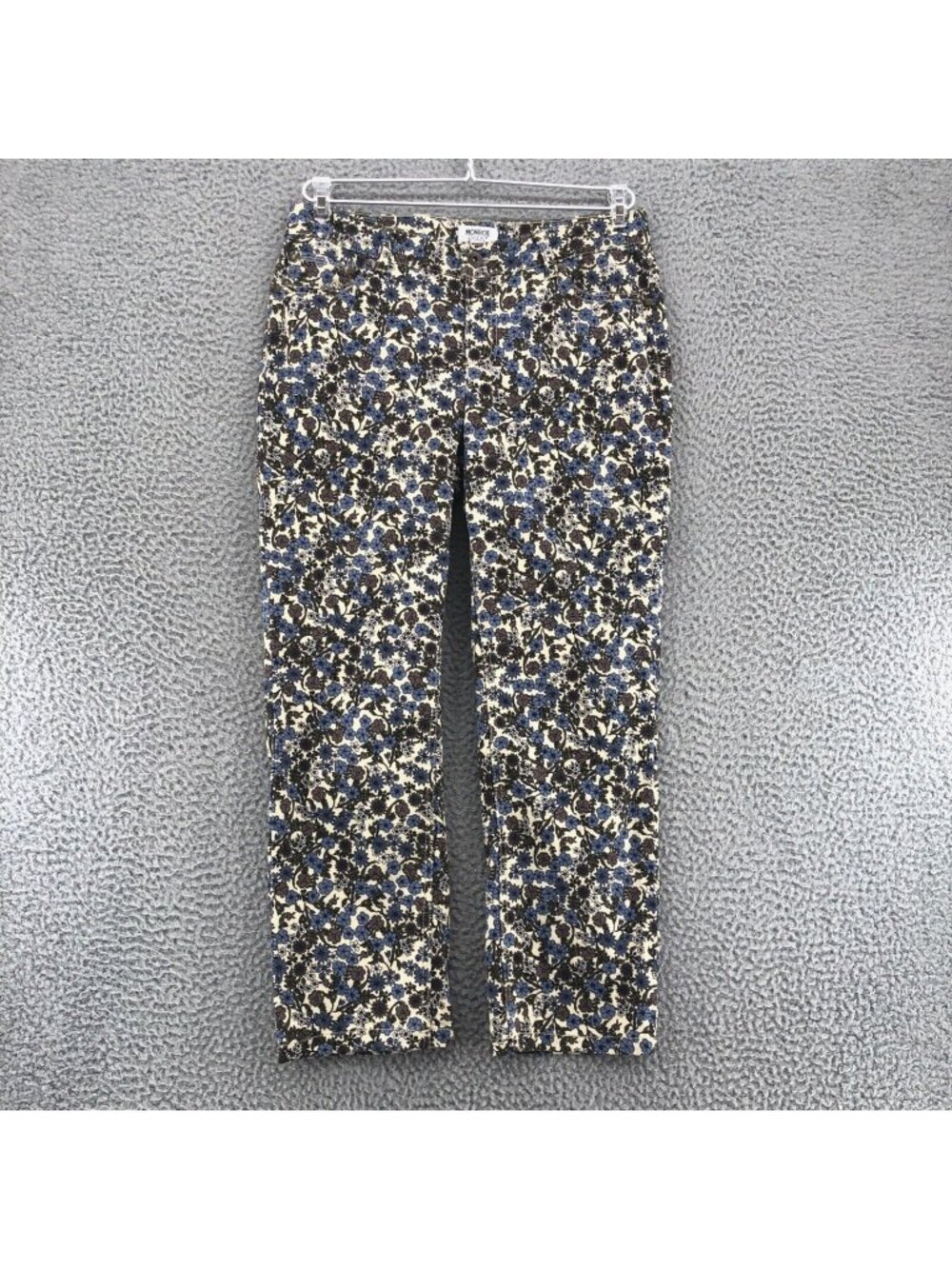 Monroe & Main Jeans Womens 6 Blue Floral Capri Cropped Stretch Denim Everyday
